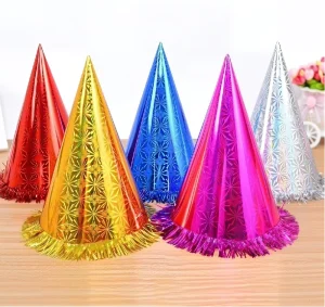 Metallic Tassel Cone Party Hats for Kids Adults Birthday Photo Booth Props Party Decorations Supplies