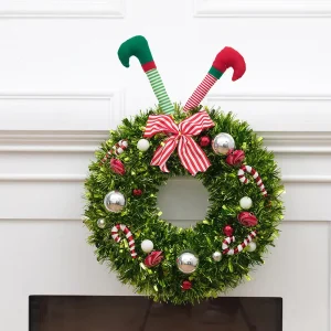 Metallic wire Flower clip Festive Decor for Christmas Scene Styling Garland Cute Style