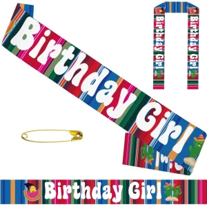 Mexican Birthday Girl Satin Sash for Women Birthday Party Decorations