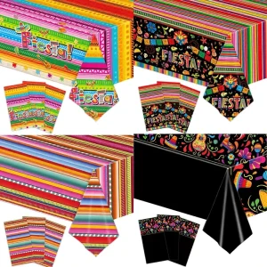 Mexican Carnival themed Rectangle Plastic Disposable Party Tablecloth And Venue Setting Decorations