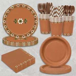 Mexican Style Complete Party Tableware Set Disposable Plates Cups Napkins for Wedding Birthday Holiday Party Supplier