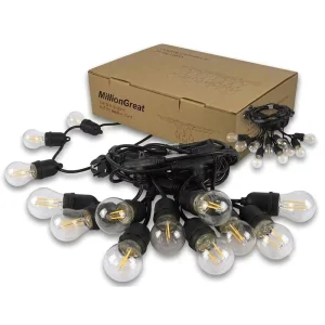 MillionGreat Christmas Holiday Festival Decorations 48ft 10 Hanging Strip Indoor Outdoor Waterproof E27 Socket String Light