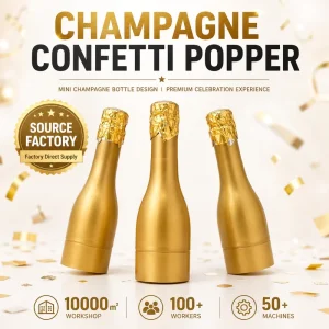 Mini Champagne Confetti Cannon Gold Bottle Party Popper for Wedding Birthday Christmas Event Decoration Spring Popper