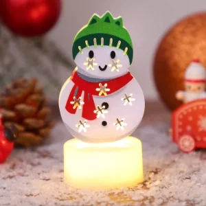 Mini Christmas Tealight Candles Ornaments Snowman Tree Party Decoration Home Indoor Table Holiday Decorative Prop