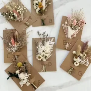 Mini Dried Flower Bouquet Table Decoration Small Milk Bottle Arrangement Letterbox Gift Pampas Boutonniere BOHO Cake Flowers