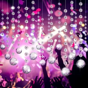Mini Silver Mirror Disco Ball Hanging Decorations for Christmas Tree Wedding Party Decor Disco Theme Holiday Supplies