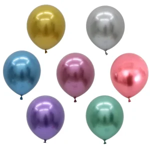 Mini Size 5 Inch Metal Colorful Round Shape Latex Chrome Balloons