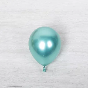 Mini Size Thick 5 Inch Green Chrome Color Latex Metal Balloons