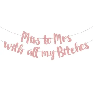Miss to Mrs Engagement Party Wedding Paper Flash Banner Hanging Flag Decoration with Letter Pattern