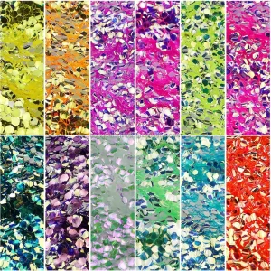Mix Bubble Beads Glitter Polyester Chunky Glitter for Resin Crafts Iridescent Rainbow for Holiday Party Decorations