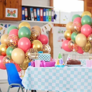 Mixed Color Latex Balloon Set with Metallic Confetti Sequin Background Wall Decoration for Graduation Birthday Parties