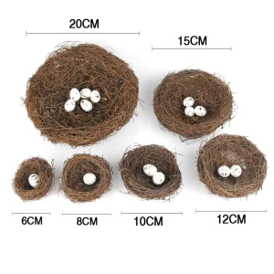 Model Artificial Birds Nest Decoration Easter Artificial Nests the Bird Rattan Simulated Bird’s Nest Egg Easter Home Decor