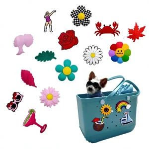 Modern Casual Cute Hollow Out Bag Flower PVC Soft Rubber Decorations