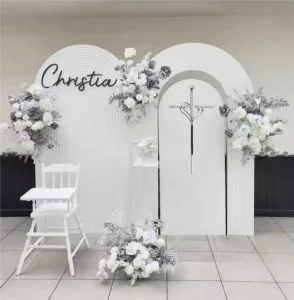 Modern Custom Wedding Supplies Bride Groom Ornaments Wedding Arch Heart Alloy Eco Friendly Decorative Event Party Reception