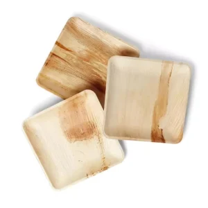 Modern Design 10 Inch 8 Inch Bamboo And Palm Leaf Disposable Party Plates Square Dinnerware Set Biodegradable