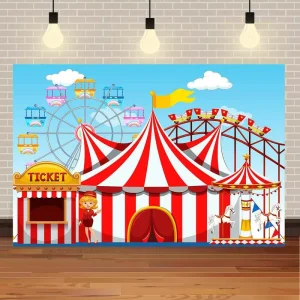 Modern Digital Printing Circus Carnival Happy Birthday Theme KT Board Backdrop for Birthday Party Decoration Children’s