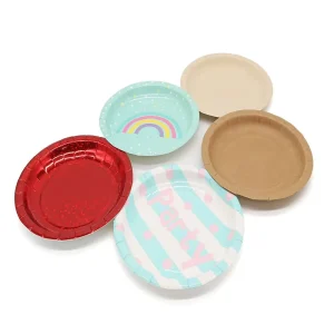 Modern Disposable Kraft Paper Dinnerware Tray for Weddings Kids Parties Hotel Supplies Various Colors Disposable Paper Plates