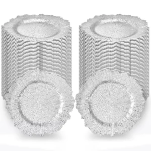 Modern Eco Friendly PP Plastic Charger Plates Bulk 13 Dinner Plates for Parties