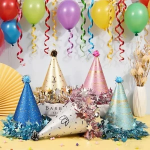 Modern High-end Paper Birthday Hat with Star Design for Children & Adults Holiday Party Supplies
