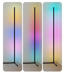 Modern Indoor Home Decor LED RGB Smart Aluminum Corner Floor Lamps Remote Control IP65 Rating Lighting Stand Decorative Lighting