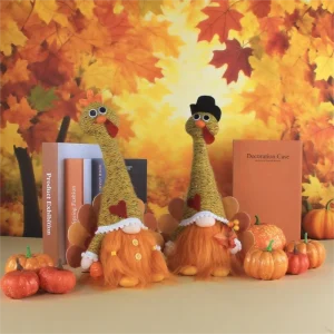 Modern Plush Die Cut Thanksgiving Turkey Decoration for Autumn Party Gifts