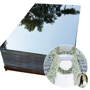 Modern Silver White Gold Reflective Acrylic PET PE PVC 0.5mm Thick Floral Wedding Stage Decor Mirror Carpet Roll