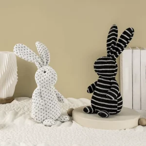 Modern Spring Easter Home Accents Easter Polka Dot & Striped Rabbit Decor Easter Home Party Decorative Ornament