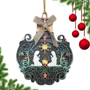 Modern Style Wooden Handcrafted Prayer Scene Christmas Wall Hanging Home Decoration High Quality for Families Weddings