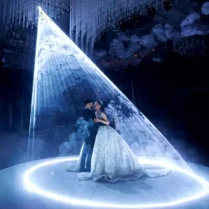 Modern Wedding Laser Light Bride Groom’s Grand Entry First Dance Snow Focus Effect Ceremony Party Wedding Centerpiece Decoration