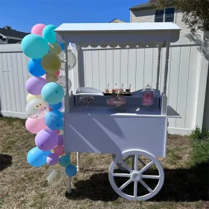 Modern Wooden Candy Cart Display Stand Wheels for Indoor/Outdoor Wedding Birthday Party Decorations Party Supplies