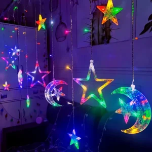Moon Companion Curtain Decorative LED String Lights with Small Star Lights for Christmas Wedding Holiday