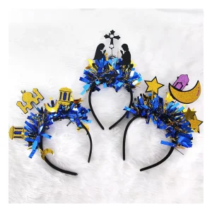 Moon Festival Graduation Thanksgiving Headband Color Strip Headdress Soft Durable Party Decoration Glitter Star Castle Lantern