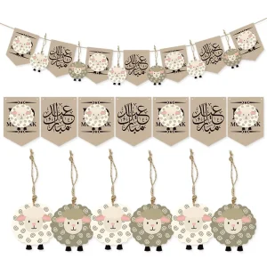 Moon Festival Party Decoration Sheep Pendant Eid Mubarak Flag Banner for Party Decoration Supplies