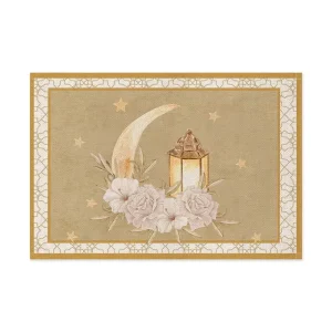Moon Pattern Placemats Table Decorations Holiday Party Arrangements Linen Fabric 30X45cm