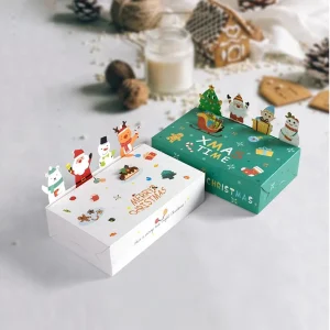 MorSun Merry Christmas Kraft Paper Candy Gift Box Cartoon Cookie Bag Christmas Party Decoration Xmas Navidad New Year