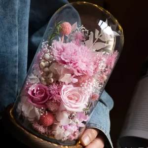 Mother’s Day Gift Everlasting carnation roses with light(batteries not included) & gift box