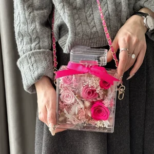 Mother’s Day & Valentine’s Day Gift Box 100% Real Preserved Rose Eternal Long Lasting Decorative Flowers for Shoulder Bag