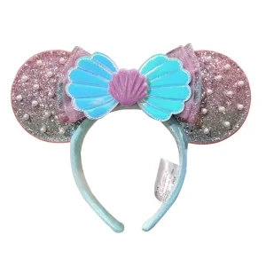 Mouse Ear Bow Headband Mermaid Valentine’s Glitter Party Christmas Halloween Princess Decoration Cosplay Costume for Girl