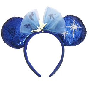 Mouse Ear Bow Headband Peter Pan Valentine’s Glitter Party Christmas Halloween Princess Decoration Cosplay Costume for Girl