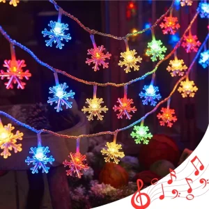 Multi Color LED Snowflake String Lights Waterproof Festive Fairy Lights for Christmas Holiday Decoration Christmas Celebration