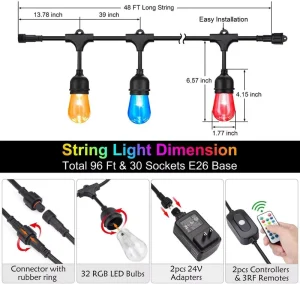Multi-Color LED String Lights Outdoor for Christmas Festival Holiday Party Decor