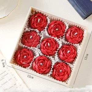 Multi Color Rose Peony Decor Candles Smokeless Hand Pour Candle for Home Festival Valentine Birthday Gift