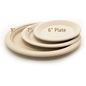 Multi-Inch Round Disposable Plates Wedding Party Dinner Tableware Bamboo Fiber Paper Plates