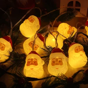 Multi Style Christmas Decorative Light String Santa Claus Snowman Bear Shaped Festive Party Atmosphere Colorful Lights