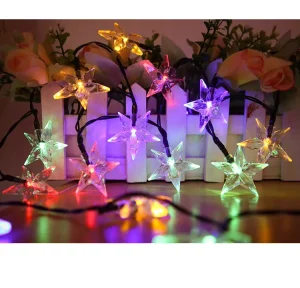 Multicolor LED Star String Lights with Bubble Pentagram Design Waterproof 220v for Christmas Tree Decorative Lighting in Gardens