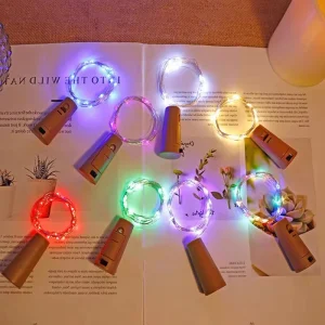 Multicolor LED String Bottle Cork Lights Operated by Battery for Christmas Party Ambiance Enhancement