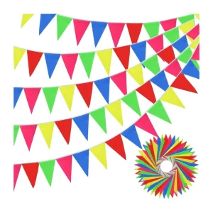 Multicolor Pennant Banners String Bunting Flags Eco Friendly Portable Die Cut Printing Nylon Fabric for Festival Party