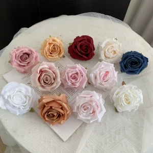 Multicolor Silk Artificial Rose Flower Head for Wedding Decor Natural Real Touch Long Lasting 3-5 Years
