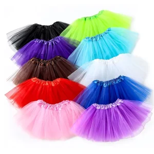 Multicolored Vintage 3 Layered Tulle Tutu Skirt for Adult Ballet Women Birthday Cosplay Dance Party Costume