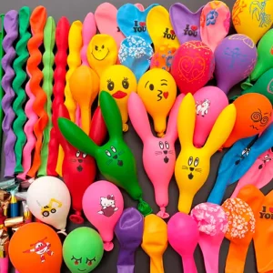 Multiple Latex Balloon Packages Rabbit Shaped Cartoon Mixed Long Circular Kid’s Toys Cute in Stock Set Birthday Party Decoration